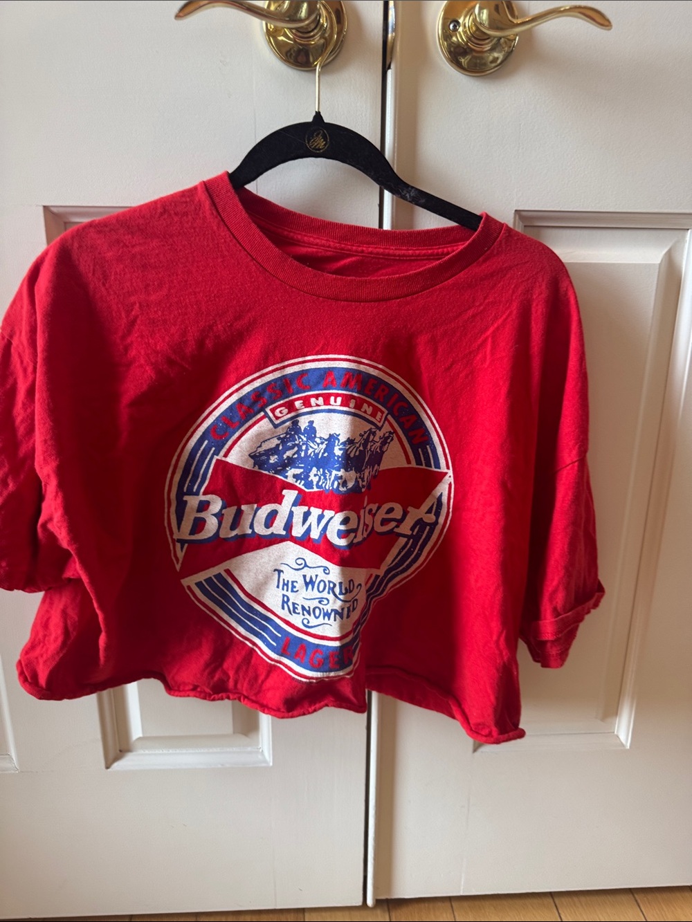 Budweiser Red Graphic Logo Crop Top